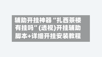 辅助开挂神器“扎西茶楼有挂吗	”(透视)开挂辅助脚本+详细开挂安装教程-第2张图片