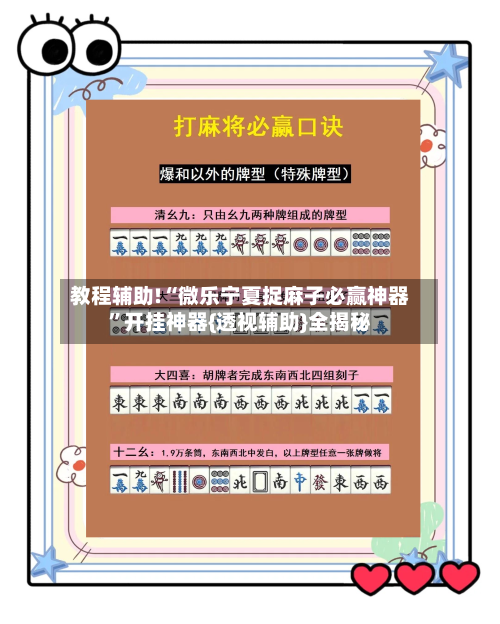 教程辅助!“微乐宁夏捉麻子必赢神器	”开挂神器{透视辅助}全揭秘-第2张图片