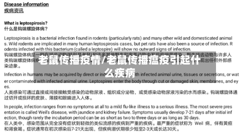 老鼠传播疫情/老鼠传播瘟疫引起什么疾病