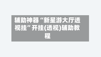 辅助神器“新星游大厅透视挂”开挂(透视)辅助教程-第3张图片