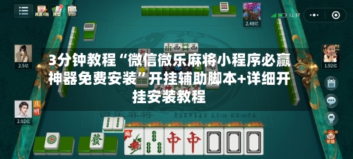 3分钟教程“微信微乐麻将小程序必赢神器免费安装	”开挂辅助脚本+详细开挂安装教程-第2张图片