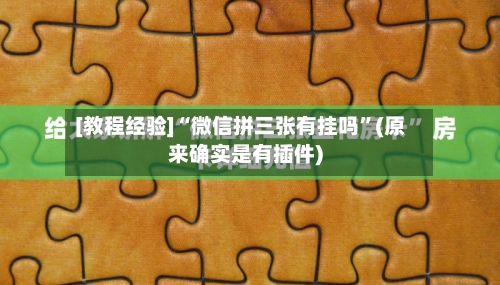 [教程经验]“微信拼三张有挂吗	”(原来确实是有插件)-第2张图片