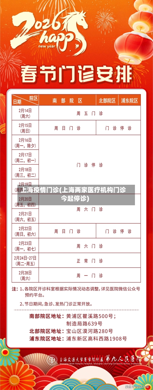 上海疫情门诊(上海两家医疗机构门诊今起停诊)