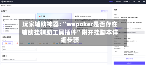 玩家辅助神器:“wepoker是否存在辅助挂辅助工具插件”附开挂脚本详细步骤