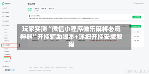 玩家实测“微信小程序微乐麻将必赢神器”开挂辅助脚本+详细开挂安装教程-第2张图片