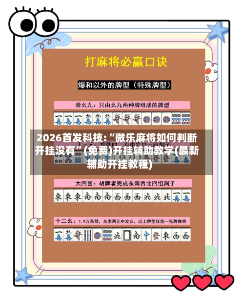 2026首发科技:“微乐麻将如何判断开挂没有”(免费)开挂辅助教学(最新辅助开挂教程)-第2张图片