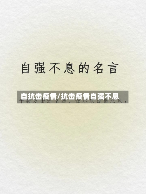 自抗击疫情/抗击疫情自强不息